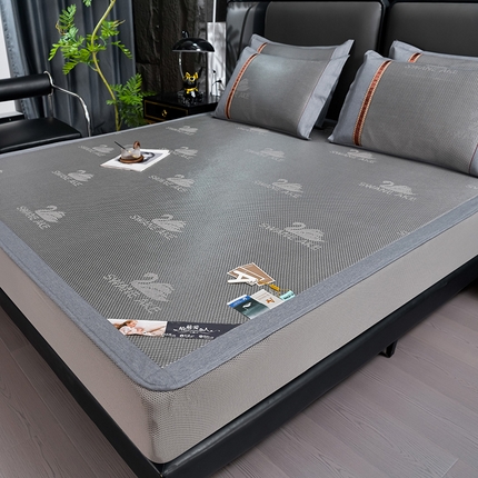 91家纺网 家纺一手货源 找家纺 （总）小牛席业 2025新款加厚款-天鹅冰藤席系列（床笠款）凉席藤席冰藤席冰丝席竹席草席空调席乳胶席豆豆席