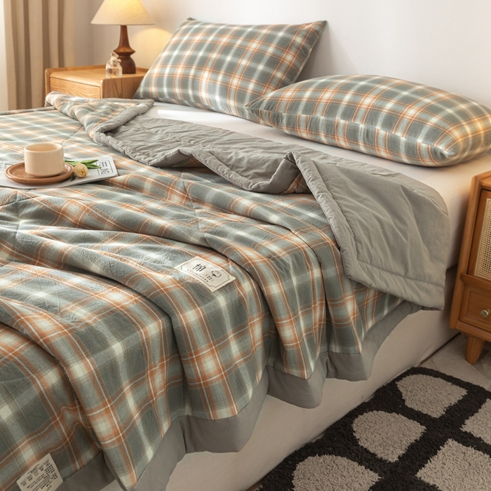 91家纺网 家纺一手货源 找家纺 爱屋及屋  2025新款无印风被子被芯夏凉被空调被 简兮灰