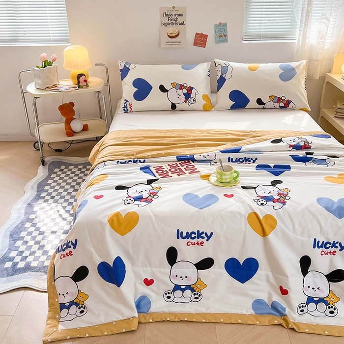 91家纺网 家纺一手货源 找家纺 尊妙被业 2025新款里外全棉印花棉花被纯棉夏被夏凉被全棉棉花夏凉被咯咯狗