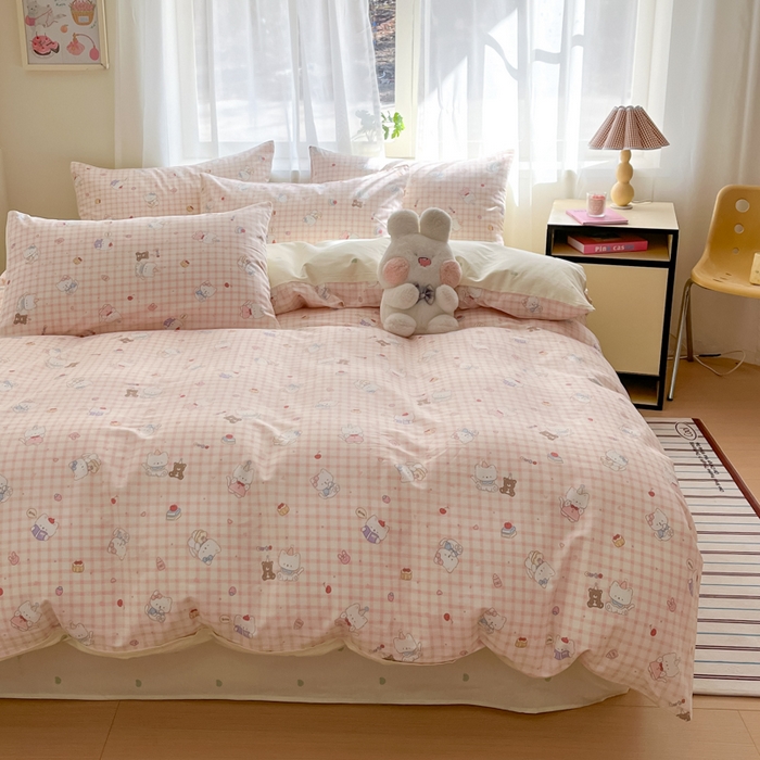 91家纺网 家纺一手货源 找家纺 吉象家纺 2025新款高支密全棉印花四件套12868跑量款 甜美梦境