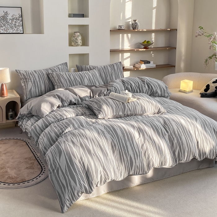 91家纺网 家纺一手货源 找家纺 凡客家居 2025新款60s色织提花系列四件套 佩斯