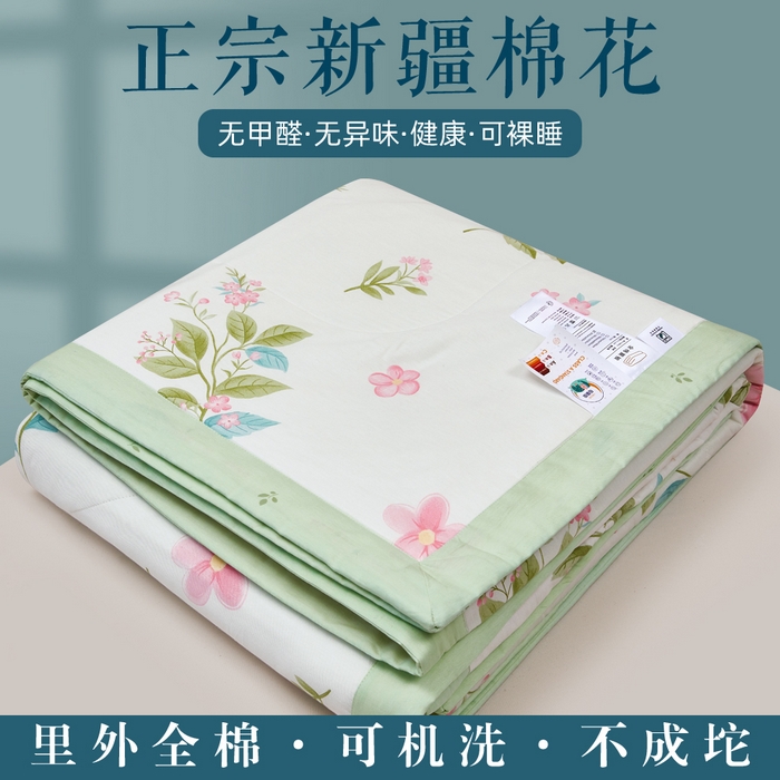 91家纺网 家纺一手货源 找家纺 尊妙被业 2025新款里外全棉印花棉花被纯棉夏被夏凉被全棉棉花夏凉被花之蔓