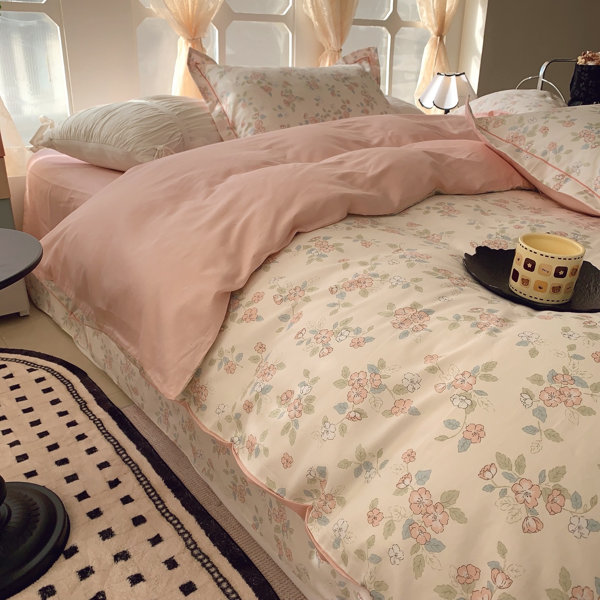 91家纺网 家纺一手货源 找家纺 奈萝家纺 2025新款亲肤小清新全棉四件套 伊甸园