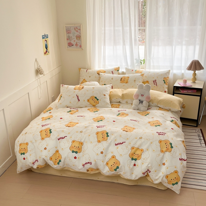 91家纺网 家纺一手货源 找家纺 吉象家纺 2025新款高支密全棉印花四件套12868跑量款 瑞迪熊