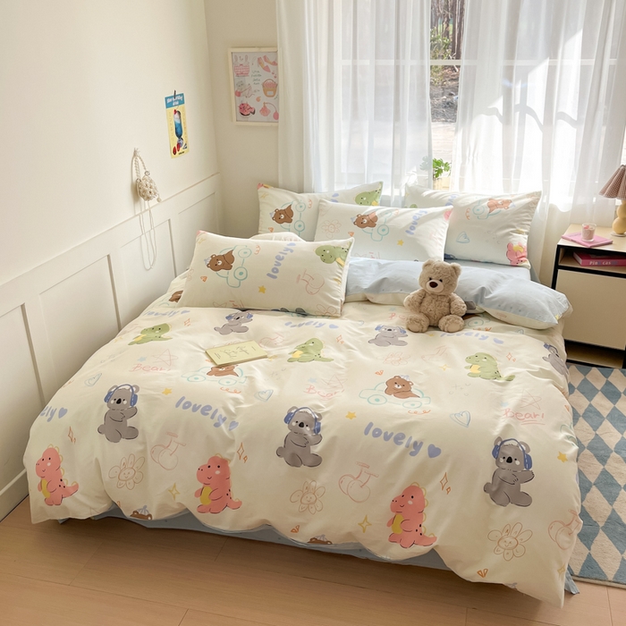 91家纺网 家纺一手货源 找家纺 吉象家纺 2025新款高支密全棉印花四件套12868跑量款 音乐考拉