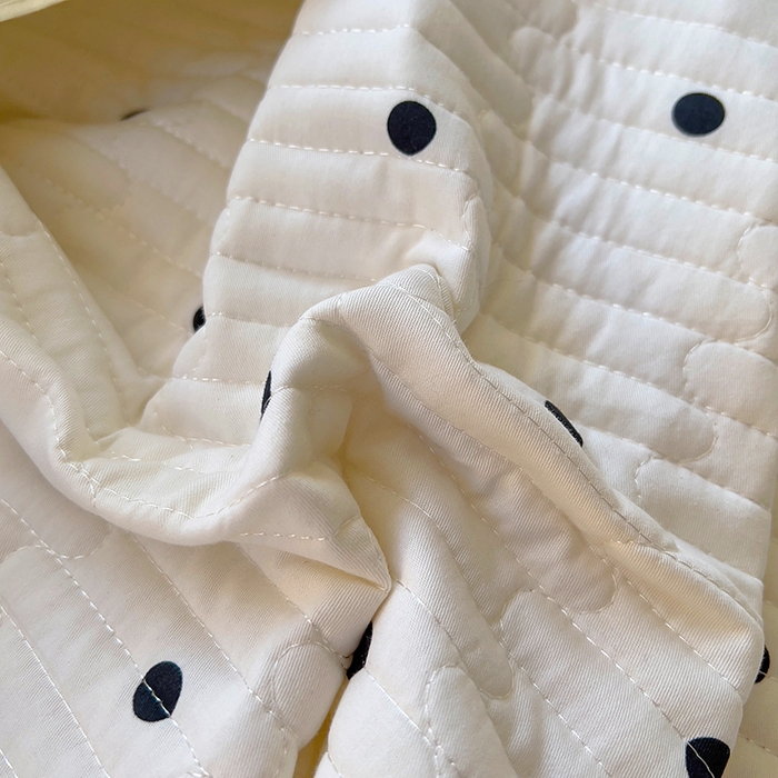 91家纺网 家纺一手货源 找家纺 美梦家纺 2025新款A类全棉13372花边床盖四件套-黑边 波点