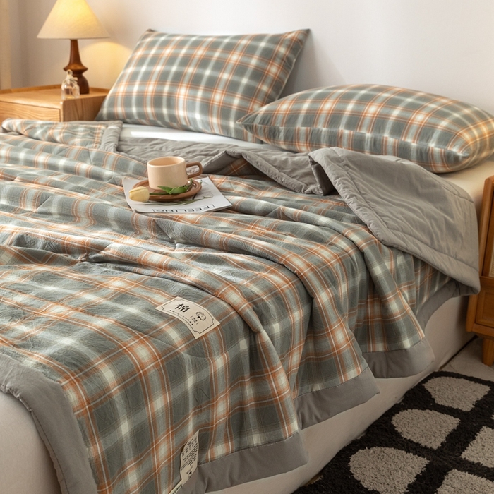 91家纺网 家纺一手货源 找家纺 爱屋及屋  2025新款无印风被子被芯夏凉被空调被 简兮灰