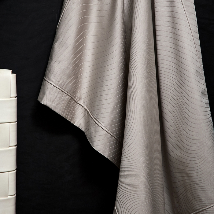 91家纺网 家纺一手货源 找家纺 榻尚家居 2025新款长绒棉贡缎提花手工立体埋绳工艺四件套礼盒包装 夜光曲（香槟色）