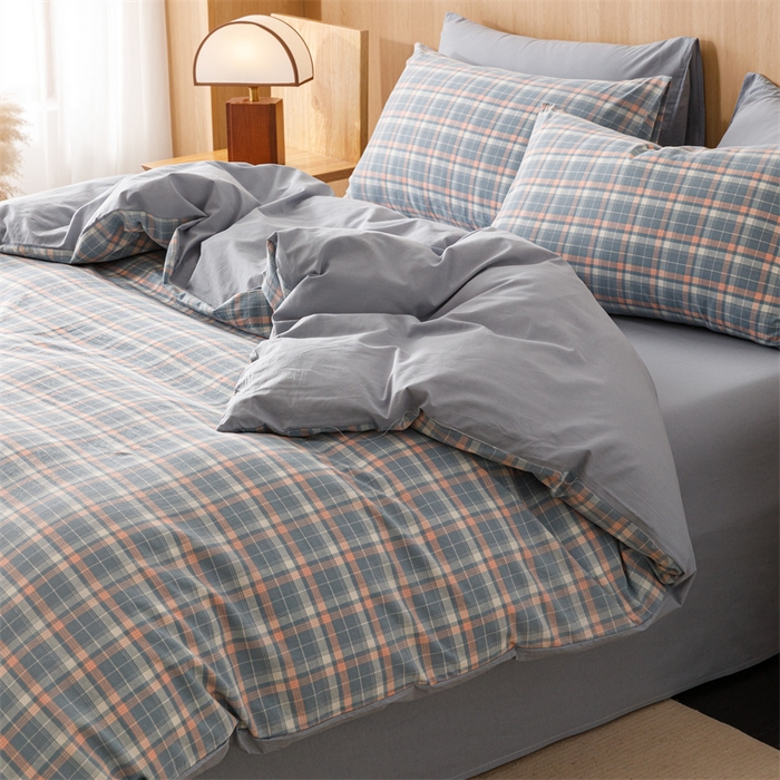 91家纺网 家纺一手货源 找家纺 （总）趣色家纺 2025新款全棉色织水洗棉四件套