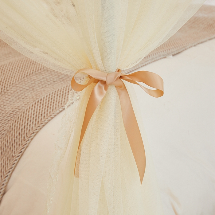 91家纺网 家纺一手货源 找家纺 梦尔佳 2025新款落地款蚊帐-赏心悦目系列860型号 米黄