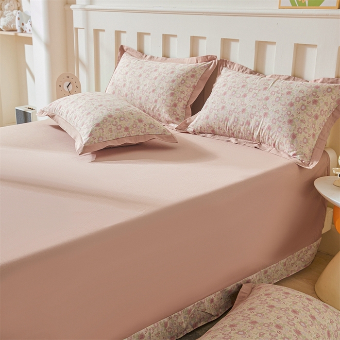 91家纺网 家纺一手货源 找家纺 （总）缦彩 【加微信送买家秀】2025新款母婴级双层纱宽边床单四件套