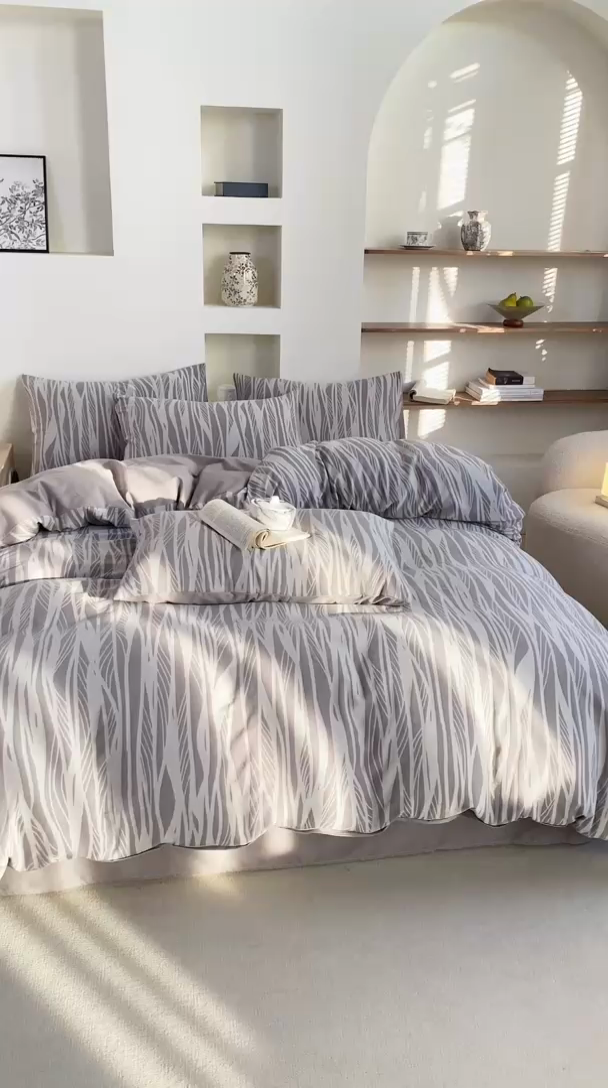 91家纺网 家纺一手货源 找家纺 凡客家居 2025新款60s色织提花系列四件套 佩斯