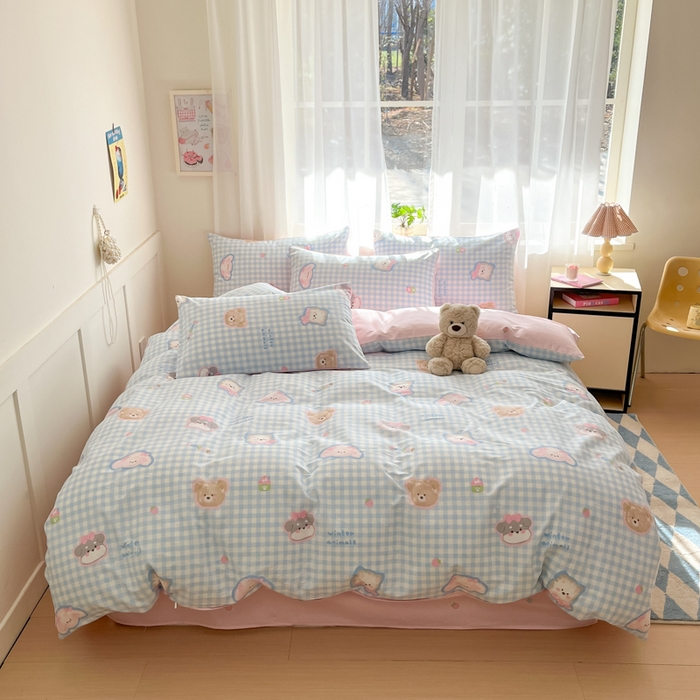 91家纺网 家纺一手货源 找家纺 吉象家纺 2025新款高支密全棉印花四件套12868跑量款 甜蜜小狗