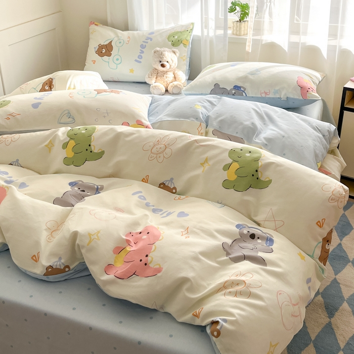 91家纺网 家纺一手货源 找家纺 吉象家纺 2025新款高支密全棉印花四件套12868跑量款 音乐考拉