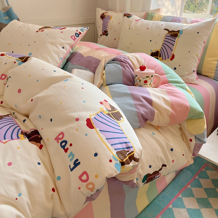 91家纺网 家纺一手货源 找家纺 2025春季新款13372全棉印花四件套-卡通系列 莱米