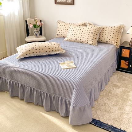 梦可莱家居 2025新款全棉韩版蕾丝边床盖四件套 心动