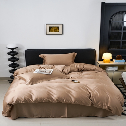 顾家家居  2025新款纯色兰精天丝四件套 拿铁棕