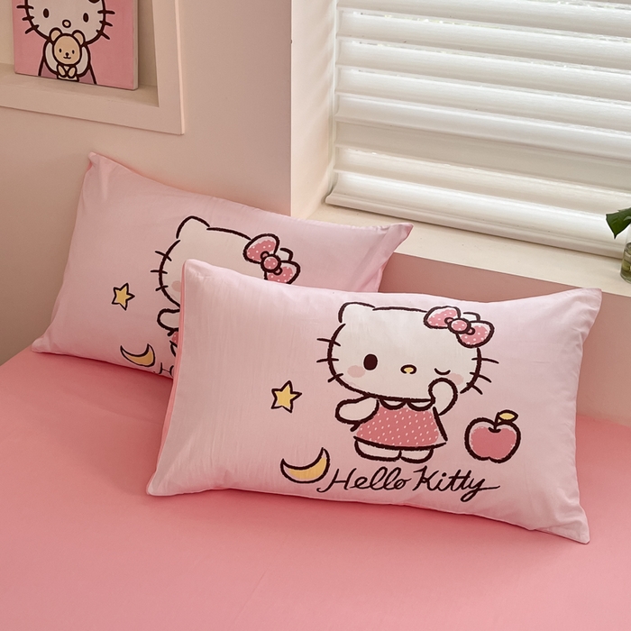 91家纺网 家纺一手货源 找家纺 金爱家 2025新款纯棉数码印花大阪三丽鸥四件套 恬静kt