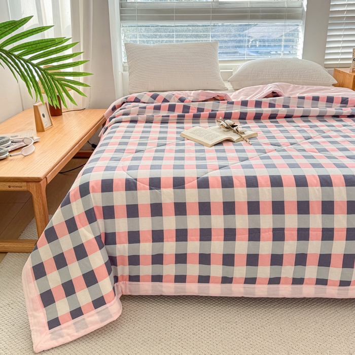 91家纺网 家纺一手货源 找家纺 棉乐町家居 2025新款里外全棉手包边棉花夏被 优卡生活