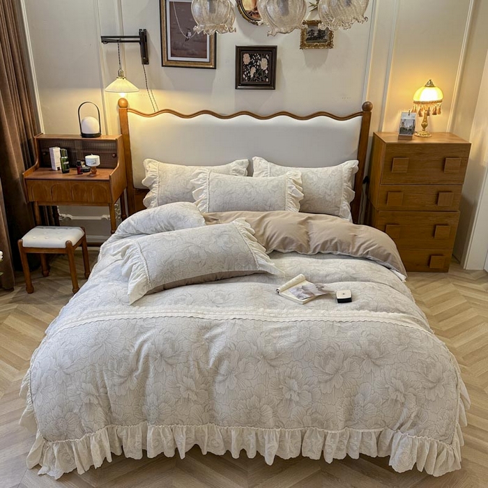 91家纺网 家纺一手货源 找家纺 （总）亲亲公主 2025新款棉麻提花四件套