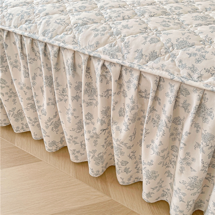 91家纺网 家纺一手货源 找家纺 十个点2025新款针织棉 夹棉床笠式床裙床头罩系列  靘芲（qinghua）