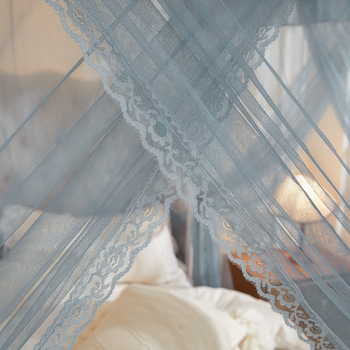 91家纺网 家纺一手货源 找家纺 梦尔佳 2025新款落地款蚊帐-赏心悦目系列860型号 五彩缤纷:蓝灰