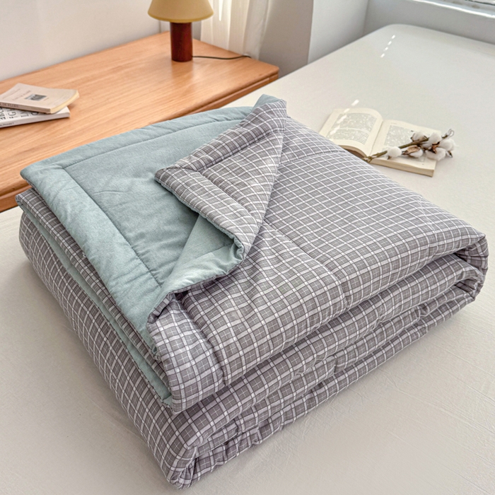 91家纺网 家纺一手货源 找家纺 首爱家纺 2025新款里外全棉夏被手包边新疆棉花夏被空调被夏凉被 乔南