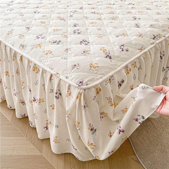 91家纺网 家纺一手货源 找家纺 十个点2025新款针织棉 夹棉床笠式床裙床头罩系列  普罗旺斯