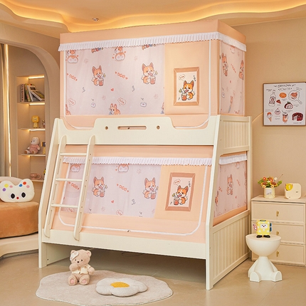 91家纺网 家纺一手货源 找家纺 2025新款常规款子母印花遮光蚊帐 调皮狗