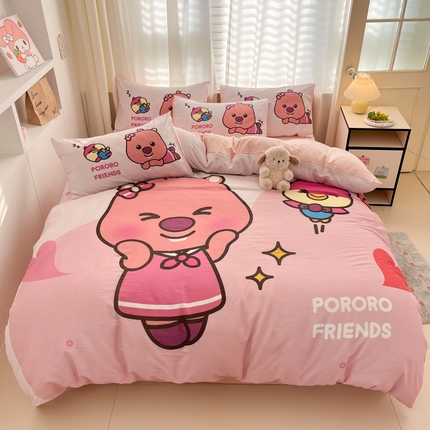 孩子王家纺 2025新款全棉双层纱大版三丽鸥学生儿童宿舍四件套系列 双层纱-幸福露露