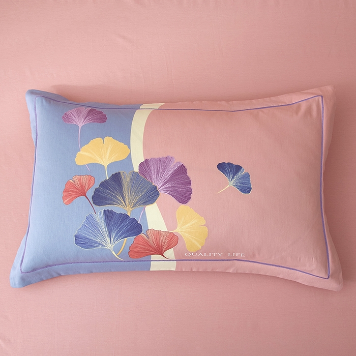 91家纺网 家纺一手货源 找家纺 启航家居2025新款春夏直播爆款全棉大版印花四件套 梦境之美粉