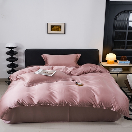顾家家居  2025新款纯色兰精天丝四件套 褐珊瑚