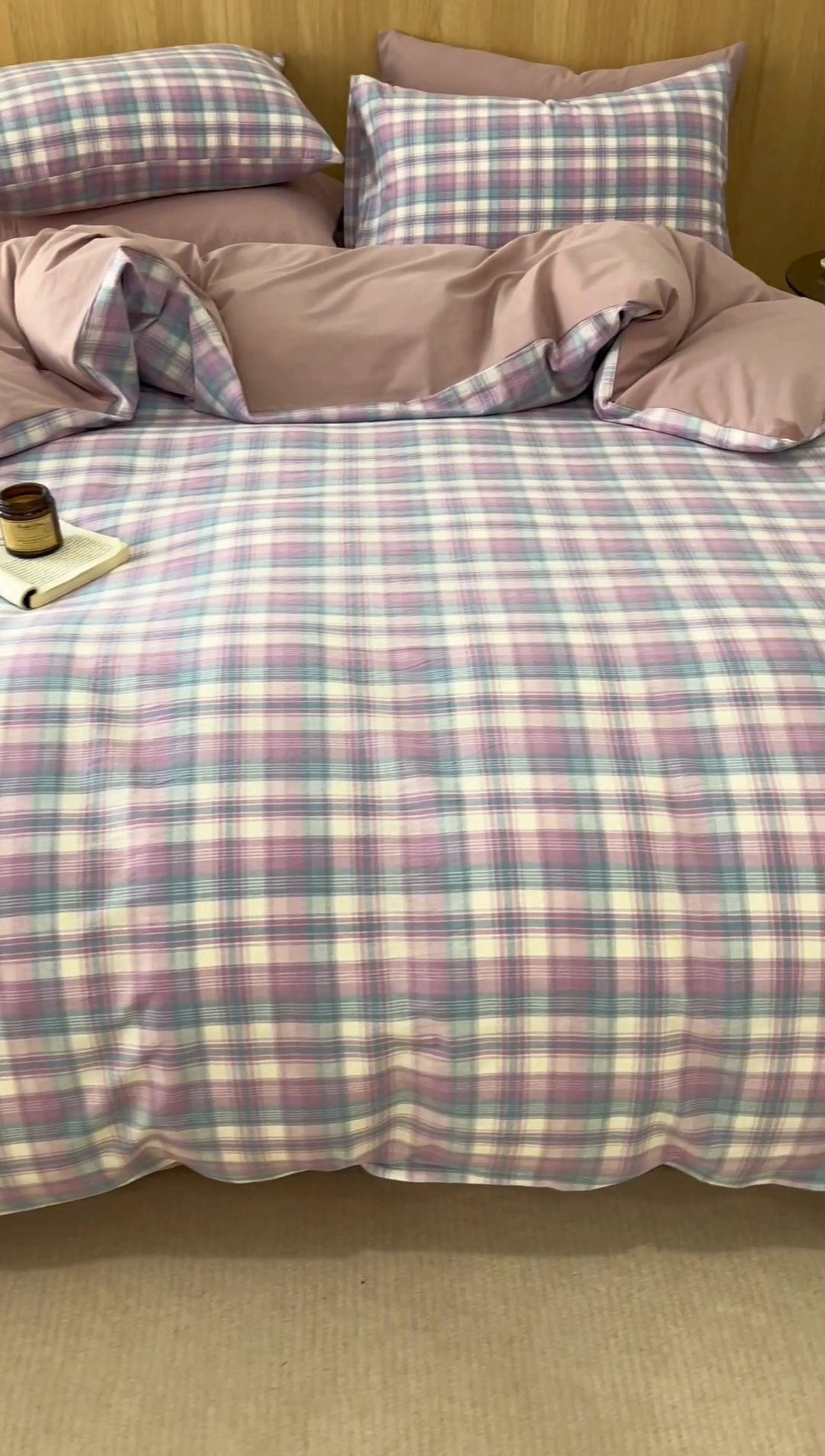 91家纺网 家纺一手货源 找家纺 趣色家纺 2025新款全棉色织水洗棉四件套 丁香格