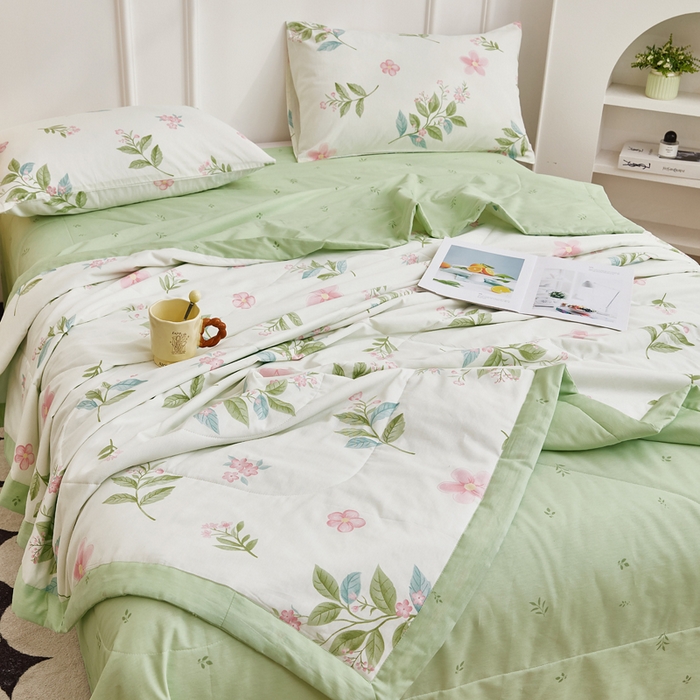 91家纺网 家纺一手货源 找家纺 尊妙被业 2025新款里外全棉印花棉花被纯棉夏被夏凉被全棉棉花夏凉被花之蔓