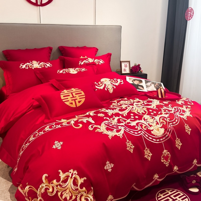 91家纺网 家纺一手货源 找家纺 （总）欧乐蒂 2025新款欧式亲肤棉婚庆四件套