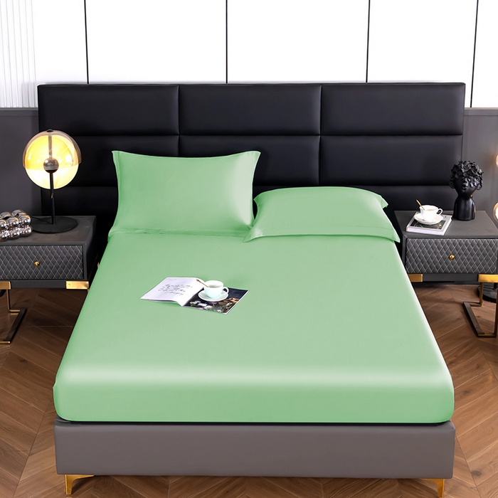 91家纺网 家纺一手货源 找家纺 天瑜家纺 2025新款纯色天丝夏被 纯豆绿