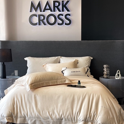 佳汐蓝家纺  2025新款淡雅知性暗纹提花全棉四件套黄金棉-染色提花系列 哥特罗娜-古杏色