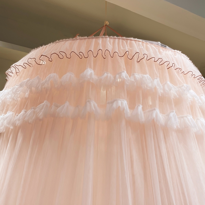 91家纺网 家纺一手货源 找家纺 宝莱利 2025年新款圆顶吊顶蚊帐-唯美 香妃玉