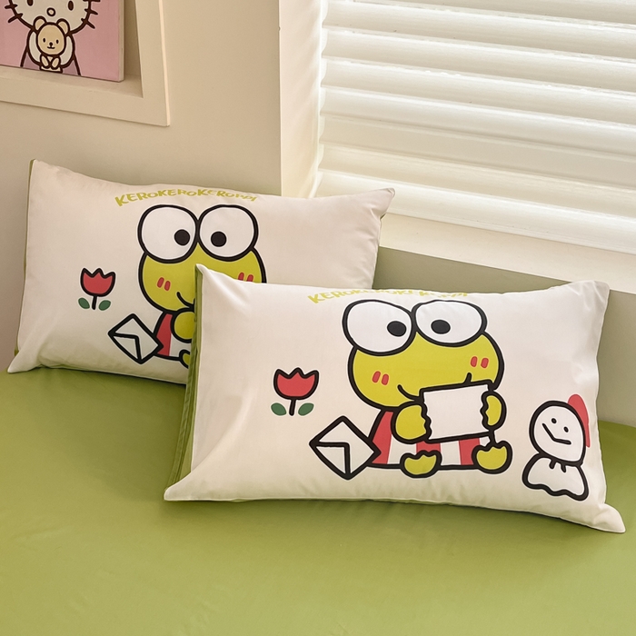 91家纺网 家纺一手货源 找家纺 金爱家 2025新款纯棉数码印花大阪三丽鸥四件套 漫野