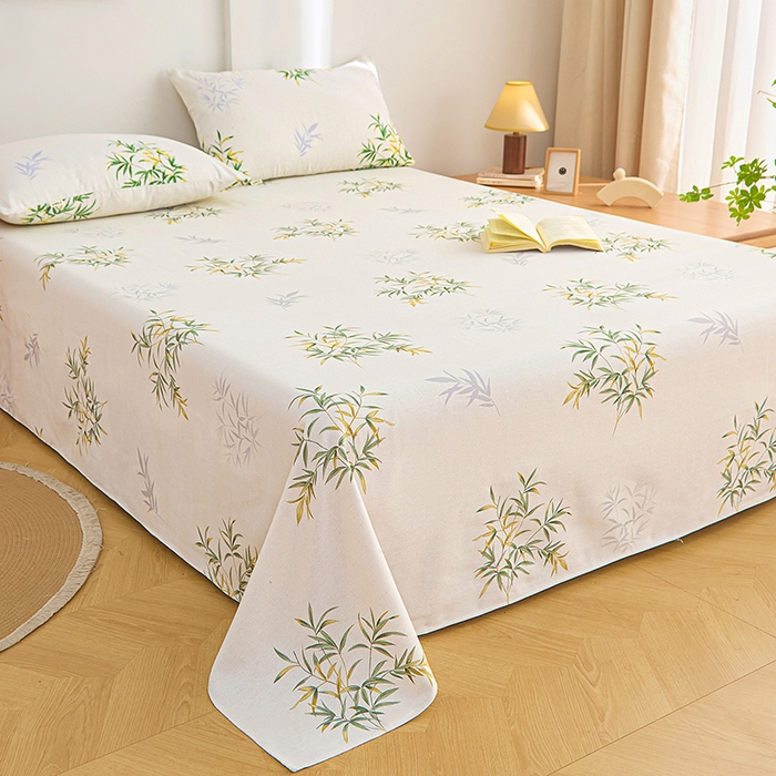 91家纺网 家纺一手货源 找家纺 棉乐町家居 2025年新款印花原棉标老粗布床单花漾