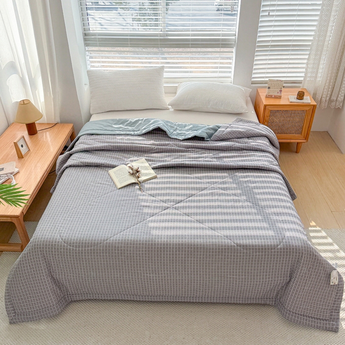 91家纺网 家纺一手货源 找家纺 首爱家纺 2025新款里外全棉夏被手包边新疆棉花夏被空调被夏凉被 乔南