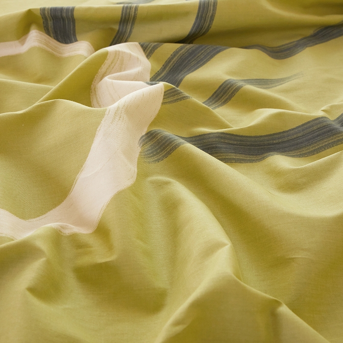 91家纺网 家纺一手货源 找家纺 启航家居2025新款春夏直播爆款全棉大版印花四件套 绒朵绿