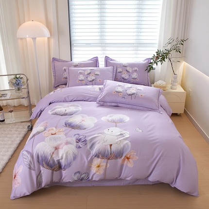 91家纺网 家纺一手货源 找家纺 （总）启航家居2025新款春夏直播爆款全棉大版印花四件套