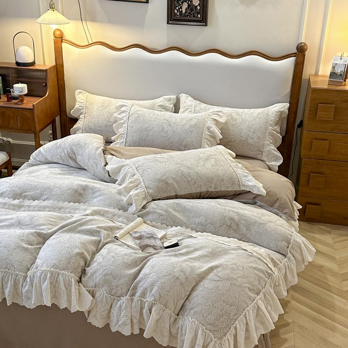 91家纺网 家纺一手货源 找家纺 （总）亲亲公主 2025新款棉麻提花四件套