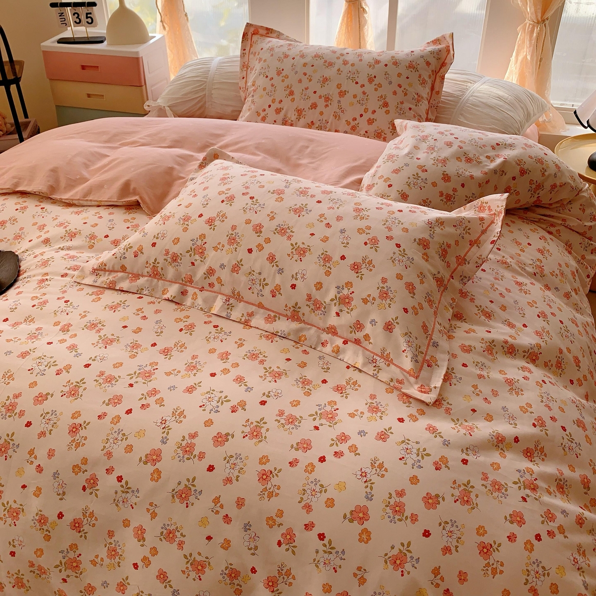 91家纺网 家纺一手货源 找家纺 奈萝家纺 2025新款亲肤小清新全棉四件套 浪漫定义