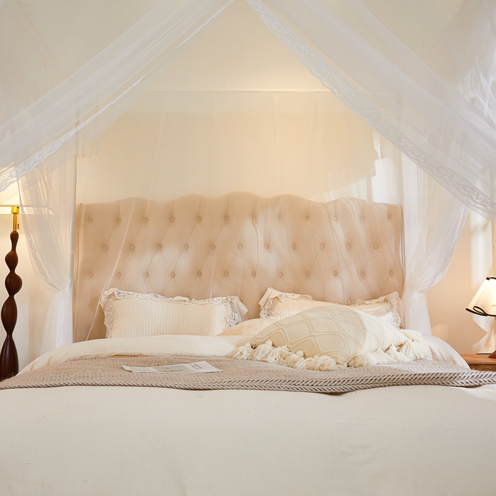 91家纺网 家纺一手货源 找家纺 梦尔佳 2025新款落地款蚊帐-赏心悦目系列860型号 洁白