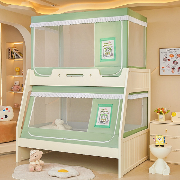 91家纺网 家纺一手货源 找家纺 2025新款常规款子母印花遮光蚊帐 潮玩俱乐部