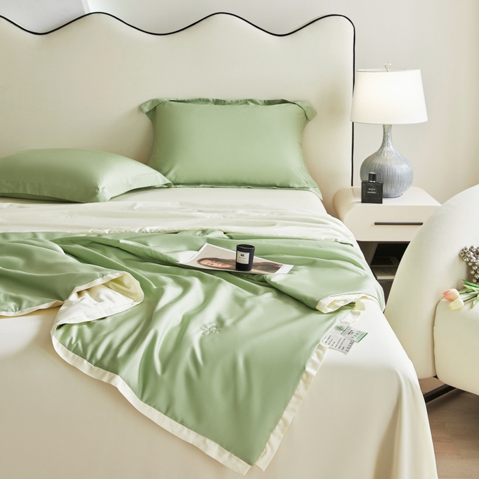 91家纺网 家纺一手货源 找家纺 （总）天瑜家纺 2025新款纯色天丝夏被