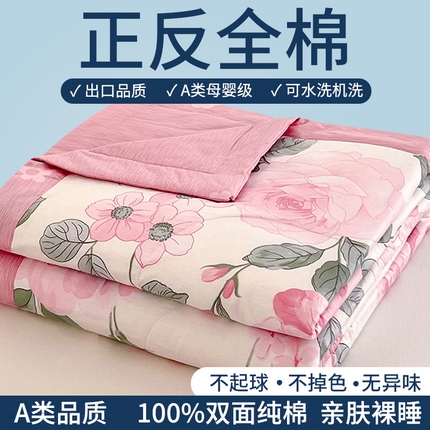 91家纺网 家纺一手货源 找家纺 （总）尊妙被业2025新款全棉夏被纯棉印花空调被