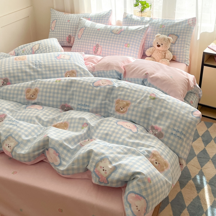 91家纺网 家纺一手货源 找家纺 吉象家纺 2025新款高支密全棉印花四件套12868跑量款 甜蜜小狗